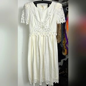 Vintage Off White Lace Crochet Dress